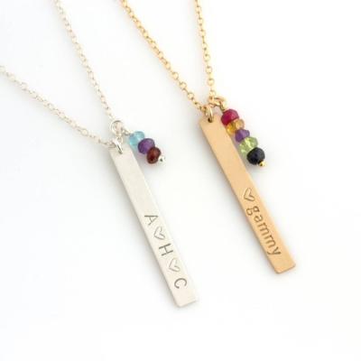 China Personalized Stainless Steel Mom Necklace with Birthstones Mothers Birthstone Necklace for sale