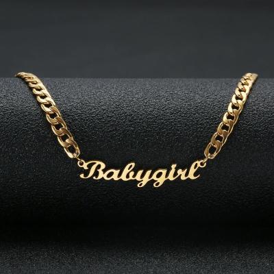 China Wholesale Casual/Sporty Personalized Name Necklace, Silver or Gold, Custom Nameplate Necklace Charm Gift for sale