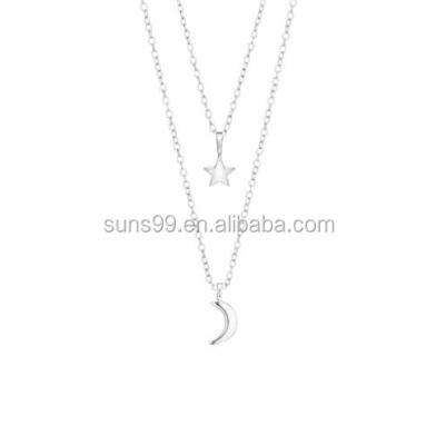 China Stainless Steel Stainless Steel Accessories For Women Necklace Mother And Daughter You Are My Moon And Stars Necklaces Design New for sale