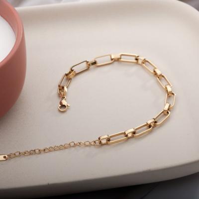 China Wholesale Women's Chunky Chain Bracelet Stacking Bracelet 18k Gold Stainless Steel From Factory CLASSIC for sale