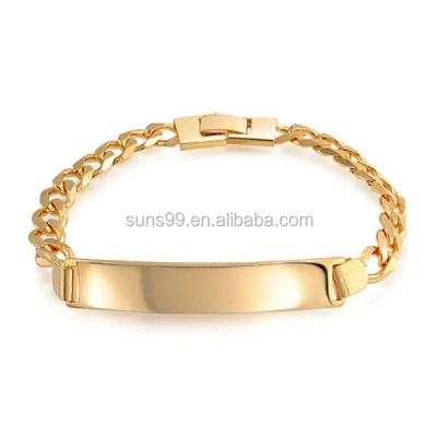 China New Design Stainless Steel Hospital Alert Bracelet Gold Filled Restriction Chain ID Bracelet 180 Gauge 8in Unisex for sale