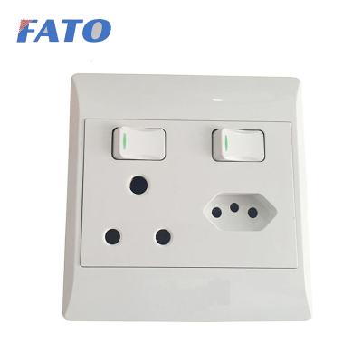 China PC FATO 2 Strip 16A / 13A South Africa Italian Wall Switch And Socket for sale