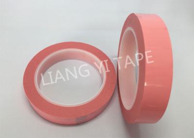 China 0.025mm Thick Adhesive Polyester Tape  , Flame Retardant Pink Insulation Mylar Tape for sale