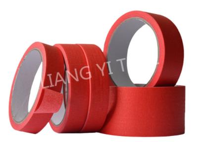 China Red Crepe Paper Paper Masking Tape Strong Holding Power / No Adhesive Residue for sale