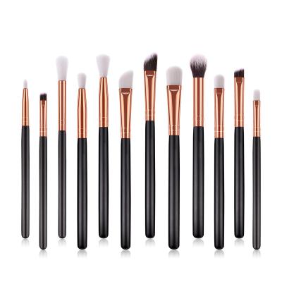 China Custom Smudge Brush Black Eye Makeup Brushes Blending Brush 8pcs Eyeliner Eyebrow Eyeshadow Set Make Up for sale