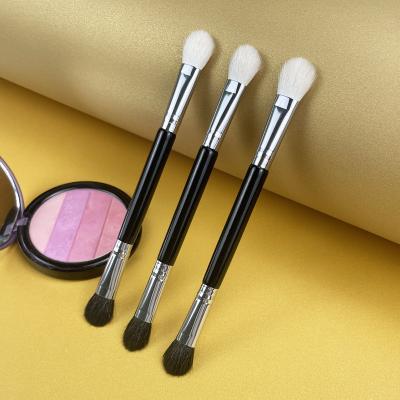 China Custom Logo Double Head Eyelash Cleansing Brush Nose Smudge Brush Logo Eyeshadow Makeup Blending Brush for sale