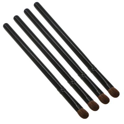 China Black Wooden Handle Eyeshadow Brush Smudge Brush Single Horsehair Brush Eye Makeup Brush for sale