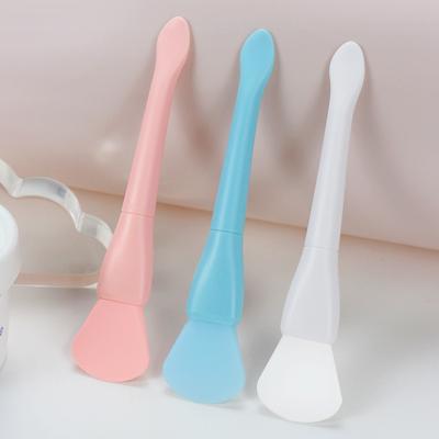 China Beauty Care Makeup Tools ONLYCOSMETIC Logo Soft Double-end Silicone Face Mask Custom Brush With Spatula for sale