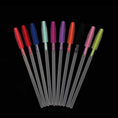 China Lip Liner Handle Transparent Clear Silicone Mascara Magic Wands Master Eyelash Brush Disposable For Lash for sale