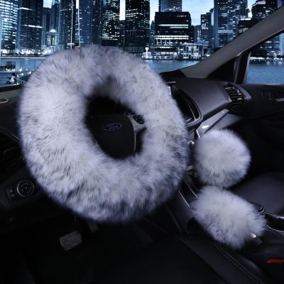 China Fashion\comfortable\durable fur car low price hubcap steering set for winter for sale