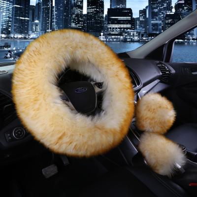 China Winter eco-friendly warm new car steering wheel cover made of pure wool for sale