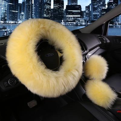 China Autumn And Winter New Car Eco - Friendly Steering Wheel Cover Real Wool For Men And Women for sale