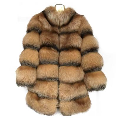 China Real Fur New Winter Warm Ladies Anti-Shrink Clothes Thicken Overcoat Fox Fur Coat For Women for sale