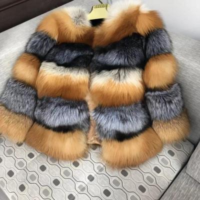 China Viable new style fashion cheap winter red and silver fox fur coat for women for sale