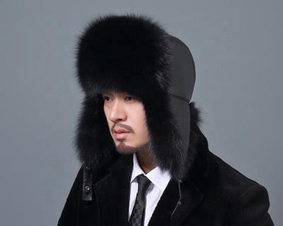 China Real Waterproof Fox Fur Earflap Hat for sale