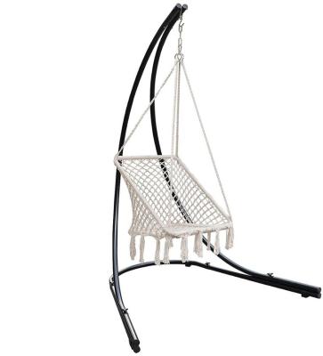 China Heavy Duty Indoor Outdoor Handmade Cotton Rope Folding Garden Weather Patio Hammock Basket Swing Hanging Chair for sale