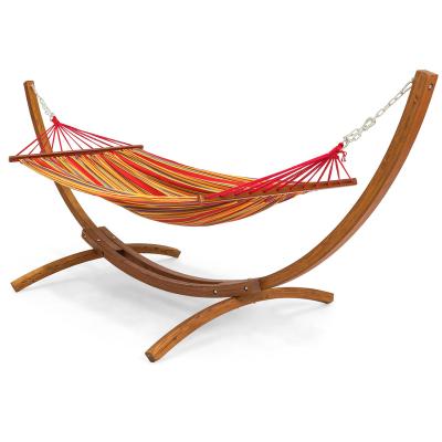 China Enjoy your life in the backyard patio hammock with curved wooden arc stand for sale