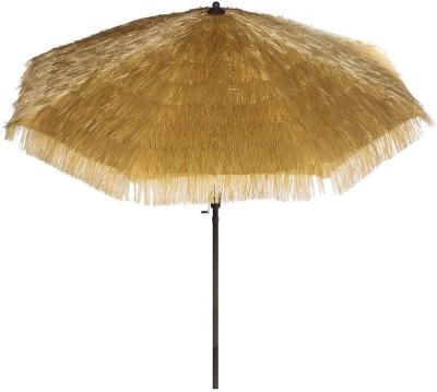 China 9 Feet Modern Patio Umbrella Market Outdoor Table Umbrella With Automatic Tilt And Crank Tiki Umbrella 9' Lift Crank Tiki Thatched Hula for sale