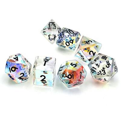 China Polyhedral Dice Set 7pcs Custom RPG Dice Set Dnd Polyhedral Dice Set Gemstone for sale