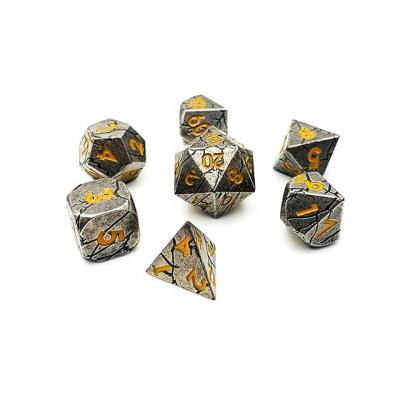 China Polyhedral Dies Set Metal Polyhedral Dies 16mm dnd 7pcs Custom RPG Dies for sale