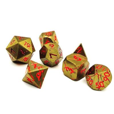 China Polyhedral Dies Set Custom 7pcs Dies Set Polyhedron Dnd Metal Dice Set RPG 16mm for sale