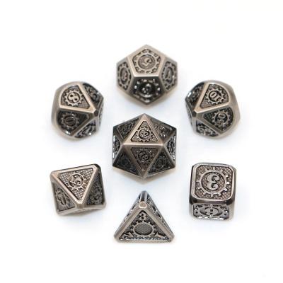 China Polyhedral Dies Set 7pcs 16mm RPG Die Set Custom Dnd Metal Dies Set Polyhedral for sale