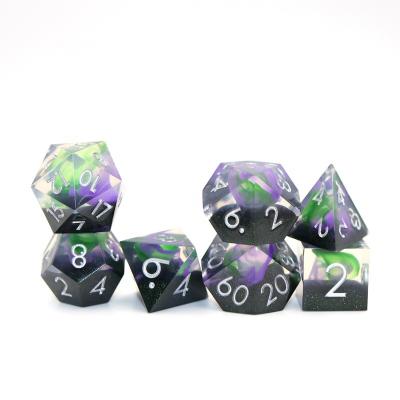 China Polyhedral RPG Custom Resin Dnd RPG Board Game Dnd Dice Sharp Egde Dice Set for sale