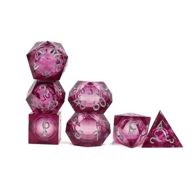 China DND Games Playing Die Sets Dnd Resin Polyhedral Edge Liquid Core Dies for sale