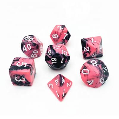 China Polyhedral Dies Set 7pcs Round RPG Custom Polyhedral Dies Set Acrylic dnd dice set for sale