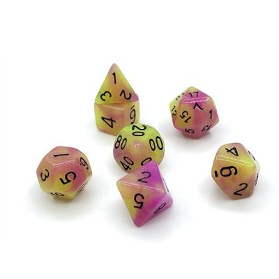 China Glowing Dnd Dice Dice Set NC 4-20sides 16mm Opp Bag Resin DND Board Game Acrylic 10 Warranty; Round YSA-6 Yusun from GUA for sale