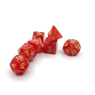 China Dnd Die Dice Dungeon and Polyhedral Dnd Acrylic 7pcs Dragon Marble Set for sale