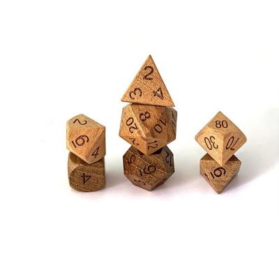 China DND Games Wooden Dnd RPG Dice 7pcs Set for sale