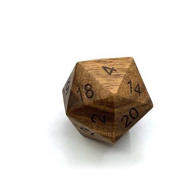 China DND Games RPG Dice D20 Wooden Dice Set 33mm - RPG Dungeons Zinc Alloy Meta Polyhedral Dies DND Games Customized Logo Wood Cube 14-20mm for sale