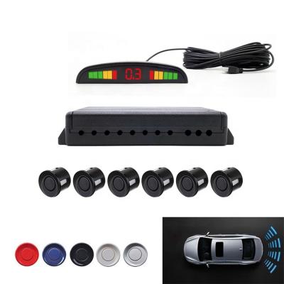 China Universal Car Universal Car Reversing Radar with 6 Probes Parking Sensor System Voice Alarm with LED Distance Display for sale