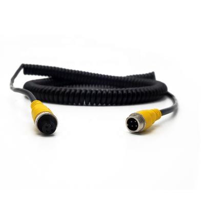 China Camera 4pin 5M Aviation Spring Extension Wire For Car Reversing Camera for sale