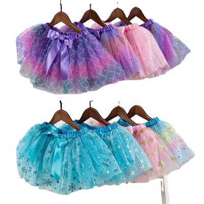 China QUICK DRY Multicolor Tutu Dots Ribbon Bow Kids Birthday Party Rainbow Shorts Edges Girls Colorful Dance Princess Skirt Bow Hairpins 2 Set for sale