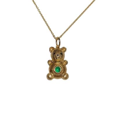 China Cute New Design Jewelry Made In China gioielli 18K Green Gold Wire Drawing Cute Pendant Customized for sale