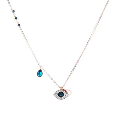 China Europe and America factory price jewelry Gioielli devil's eye clavicle chain hippie pendant necklace hot selling stainless steel material for sale