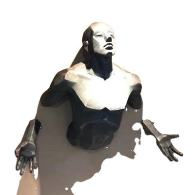 China Custom Realistic Europe Resin 3D Power Man Wall Sculptures For Sale for sale