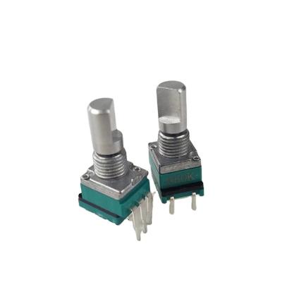 China Small volume factory custom 9MM bend volume control with switch potentiometer 7pin Huizhou vertical potentiometer 5K 10K 50K for sale