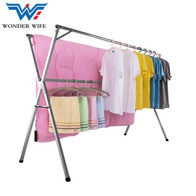 China Household Eco - Friendly Stainless Steel Material Hanging Clothes Garment Drying Rack for sale