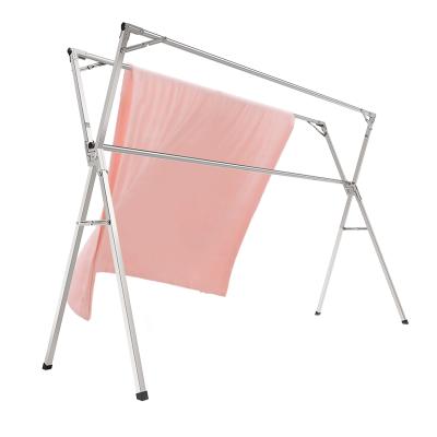 China Adjustable Household Eco-friendly Heavy Duty Rack Hanger Rack Hanging Telescopic Clothes Drying Rack Hanger Rack For Clothes for sale