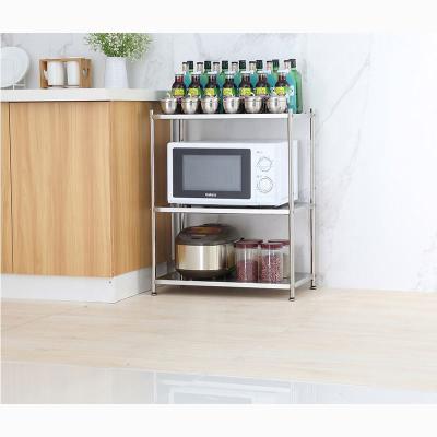 China Sustainable Household Space Saving Metal Stainless Steel Wire Shelf Kitchen Storage Rack for sale