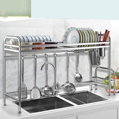 China Sustainable Stainless Steel Kitchen Organizer Stand Over Sink Dish Dish Rack Shelf Storage Rack for sale