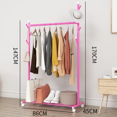 China Sustainable New Design Free Standing Metal Clothes Rail Garment Display Rack Clothes Rack for sale