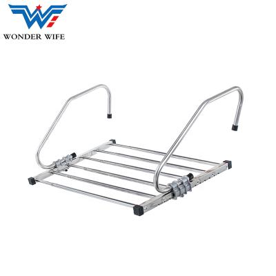 China Balcony Window Sill Retractable Foldable Stainless Steel Hanger Clothes Drying Rack for sale