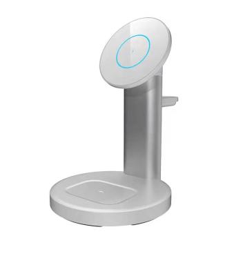 China 3 in 1 wireless charging station portable three in one magnet phone holder wireless charger for apple watch phone airpods for sale