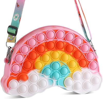 China Eco-friendly Decompression Cloud Purse Pops Bubbles Bubbles Sensory Purse Toys Autism Relaxation Silicone Toys Around Squeeze Toys For Kids for sale