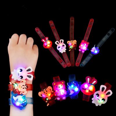 China Eco-Friendly Decompression Led Kids Bracelet Cheap Toy Light Up Led Flashing Wrist Band Watch Kids Party Gift for sale