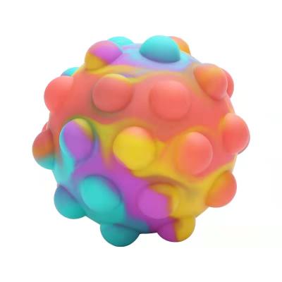 China Safety Ball Shape Push Pops Link Dye Ball Push Noise Pop Bubble Stir Sensory Toy Popper Fidget Stress Relief Toy for sale